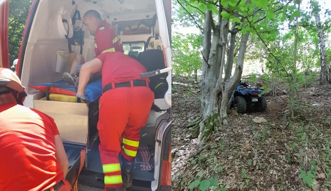 Accident cu ATV-ul, în Timiș. Au intervenit echipaje de pompieri, ambulanță și un elicopter SMURD