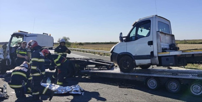Accident teribil pe autostrada A1, în Timiș. Trafic blocat