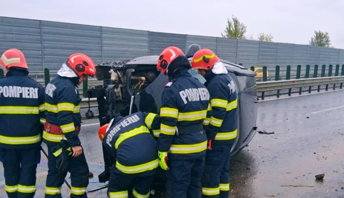 Accident pe autostrada A1, în zona localității Orțișoara