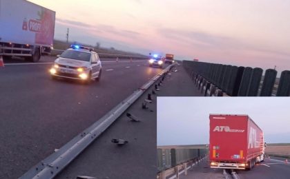 Accident pe autostradă, în județul Timiș