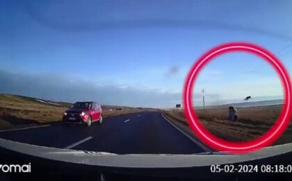Un tânăr supraviețuiește miraculos după ce se răstoarnă cu mașina și este proiectat afara autoturismului