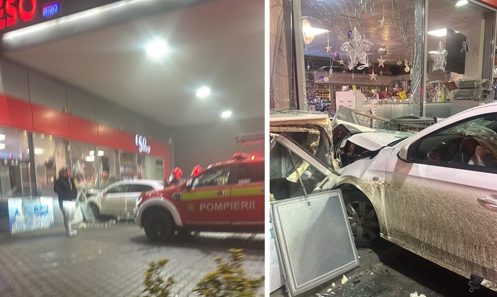 Un marocan a intrat cu maşina în vitrina unei benzinării, la ieșirea din Timișoara spre Giroc 1 Un marocan a intrat cu maşina în vitrina unei benzinării, la ieșirea din Timișoara spre Giroc