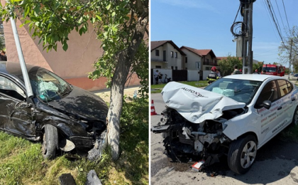 Trei persoane au ajuns la spital în urma unui grav accident produs în Giroc