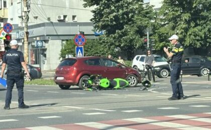 Motociclist accidentat grav în Timișoara