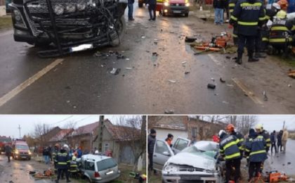Autoturism spulberat de un autotren, în vestul ţării