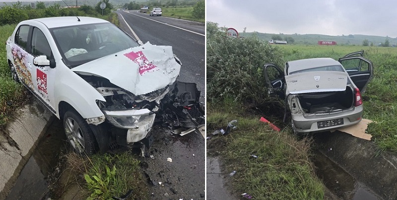 Accident în Timiș, două autoturisme s-au ciocnit frontal