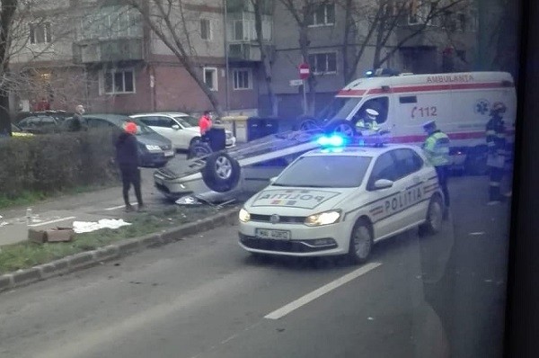 Accident grav în Timișoara, trafic dat peste cap