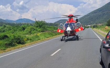 Elicopter SMURD, solicitat de urgență în urma unui accident rutier. O victimă adusă la Timișoara