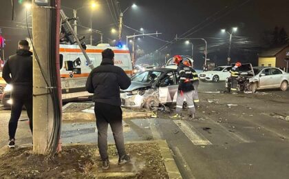 Accident violent în Timișoara. Foto