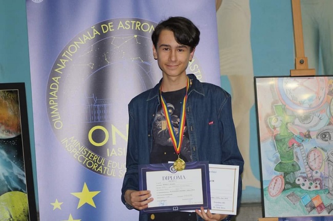 Locul I și medalie de aur la Olimpiada Națională de Astronomie și Astrofizică, pentru Alexandru Kelemen de la Liceul Teoretic ”G. Moisil” din Timișoara