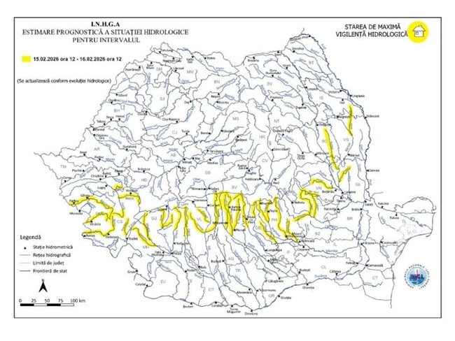Cod galben de inundații în vestul țării! (harta)