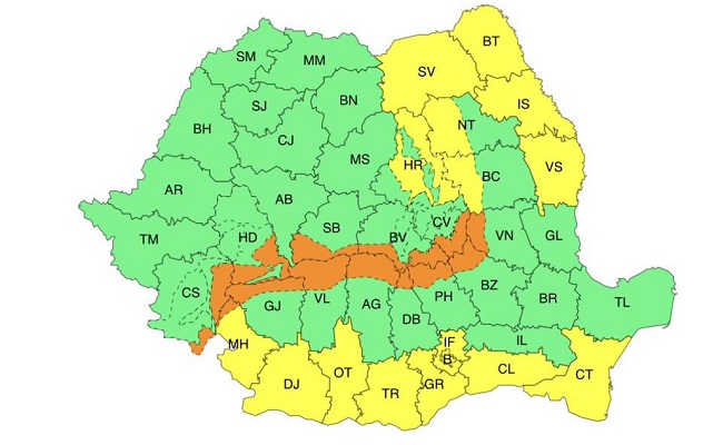 Vreme severă în Banat. ANM a emis alerte de tip Cod galben și Cod portocaliu de ninsori, viscol și ger 3 alrta2