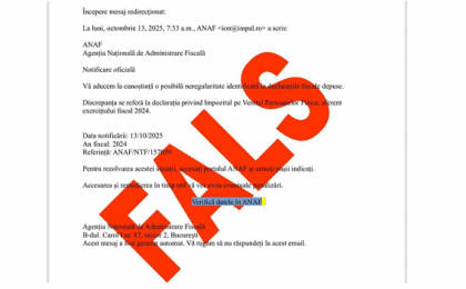O nouă tentativă de fraudă în numele ANAF. Recomandările instituției 2 O nouă tentativă de fraudă în numele ANAF. Recomandările instituției