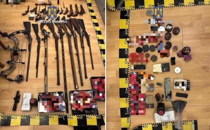 24 de arme şi mii de cartuşe şi alice, găsite în casa unui bărbat, în Timişoara