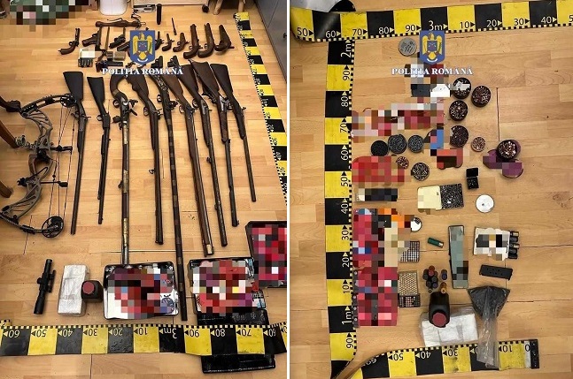 24 de arme şi mii de cartuşe şi alice, găsite în casa unui bărbat, în Timişoara