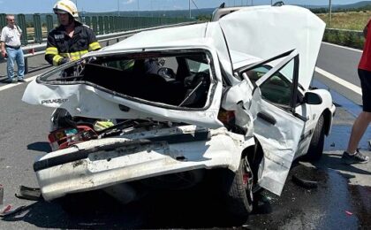 Trafic îngreunat pe autostrada A1, în zona localității Margina, din cauza unui accident în care au fost implicate un autotren și patru autoturisme