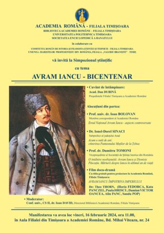 Simpozion științific ”Avram Iancu - bicentenar” la Timișoara