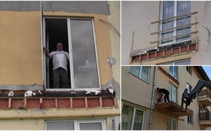 "Acum unde ieșim? De ce mi-a luat balconul?". Primăria demolează preventiv zeci de balcoane într-un oraș din vestul țării