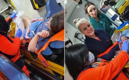 Un băiețel a venit pe lume în ambulanță, în curtea maternităţii