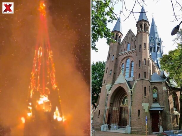 Incendiu devastator în Amsterdam. O biserică din secolul al XIX-lea a fost distrusă - VIDEO