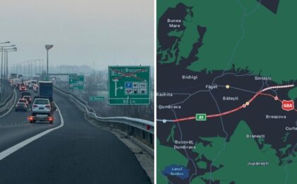 Blocaj uriaș pe autostrada A1, în zona Margina - Coșava. Coloană de câțiva kilometri și ceață densă