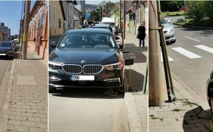 Imaginaţie fără limite: şoferul unui BMW plug-in hybrid îşi încarcă maşina direct de la stâlp