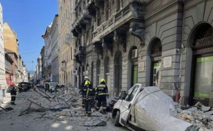 Dezastru în centrul Budapestei. Mai multe persoane au fost rănite, cinci maşini sunt distruse complet. Video