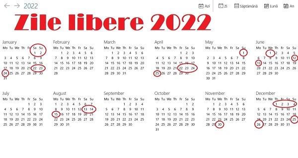 Zile libere în 2022: Weekendurile prelungite și minivacanțele din noul an. În ce zile ale săptămânii pică sărbătorile legale