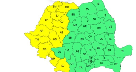 Caniculă până spre sfârșitul săptămânii, în vestul țării