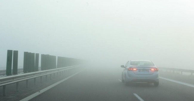 Vizibilitate redusă din cauza ceții pe Autostrada A1