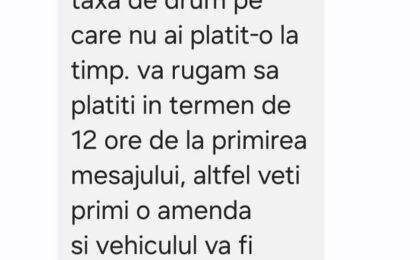 Avertisment CNAIR: Tentativă de fraudă care vizează plata restantă a unei taxe de drum