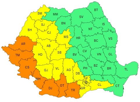 Codul portocaliu și Codul galben de caniculă, prelungite până vineri