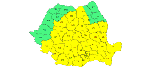 Cod galben de instabilitate atmosferică în aproape toată țara 2 cod vijelii