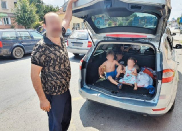 Trei copii, în portbagajul unei mașini. Poliția: „Așa nu!”