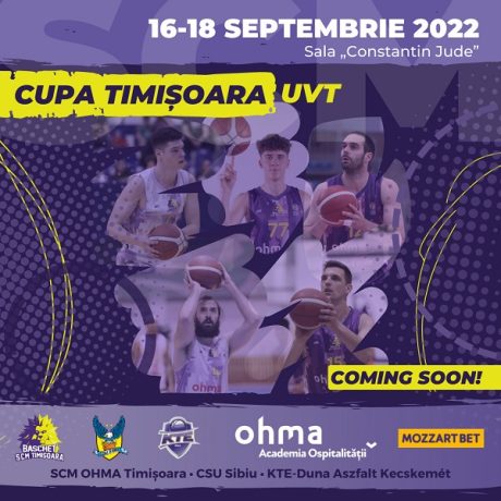 Cupa Timișoara UVT la baschet, cu trei echipe la start. Programul meciurilor din sala "Constantin Jude"