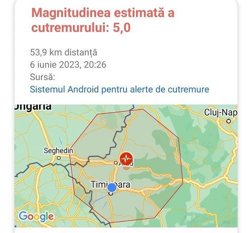 Cutremur de aproximativ 5 grade, resimțit la Timișoara și în împrejurimi
