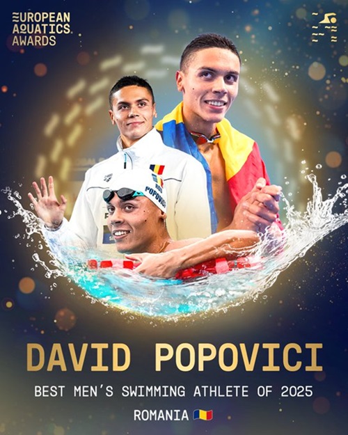 David Popovici, ales cel mai bun înotător din Europa în 2025 2 david