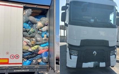 Transport cu aproape 16 tone de deșeuri, oprit la frontiera din vestul țării