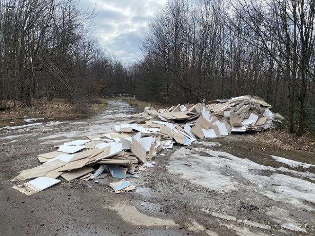 Deșeuri abandonate în Parcul Național Cheile Nerei–Beușnița
