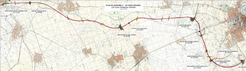 A fost semnat contractul pentru execuția Lotului 3 (47,07 km) al drumului expres Arad - Oradea 1 A fost semnat contractul pentru execuția Lotului 3 (47,07 km) al drumului expres Arad - Oradea