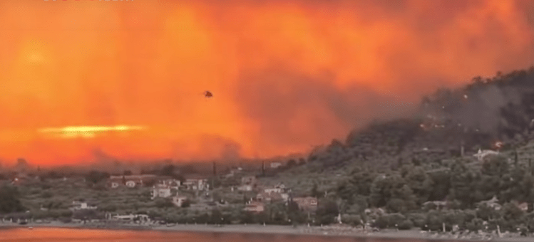Imagini apocaliptice în Grecia - Insula Evia este în flăcări (video)
