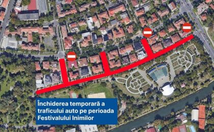 Circulație închisă pe unele străzi din Timișoara, pentru desfășurarea „Festivalului Inimilor”