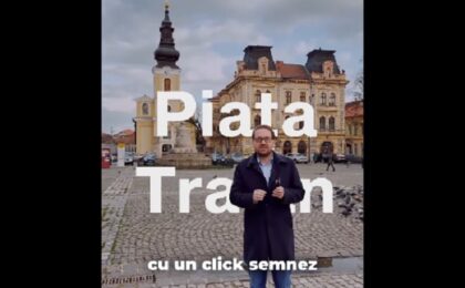 Primarul Dominic Fritz a semnat digital, chiar în Piața Traian, contractul pentru execuția lucrărilor de regenerare urbană a zonei