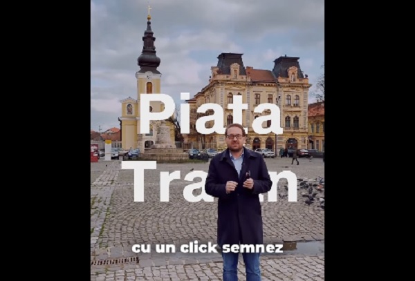 Primarul Dominic Fritz a semnat digital, chiar în Piața Traian, contractul pentru execuția lucrărilor de regenerare urbană a zonei