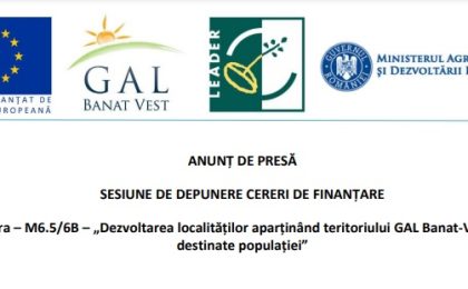 Anunţ de presă - GAL Banat-Vest