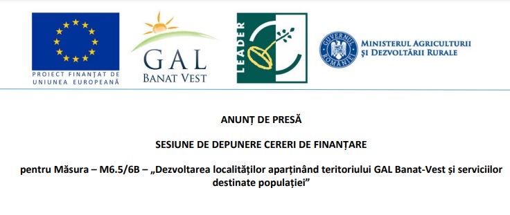 Anunţ de presă - GAL Banat-Vest