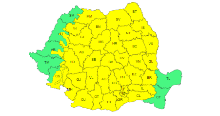 Cod galben de vreme instabilă în aproape toată țara 2 galben furtuni