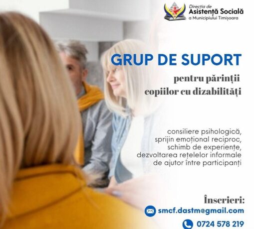 Timișoara. Grup de suport pentru părinții copiilor cu dizabilități