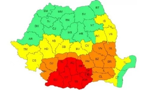 Avertizări meteo de căldură excesivă. Cod portocaliu în vestul țării 4 harta 3 1