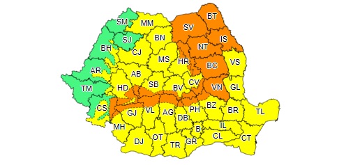 Meteorologii au actualizat avertizările de Cod portocaliu și Cod galben de ninsori și viscol